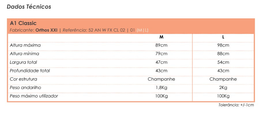 Andarilho Fixo A1 Orthos XXI