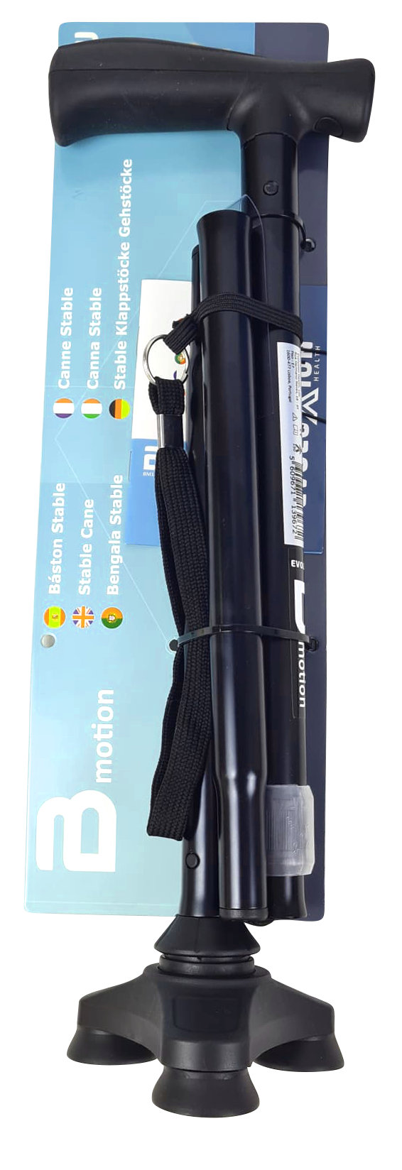 Bengala em Alumínio Dobrável com Ponteira em Tripé